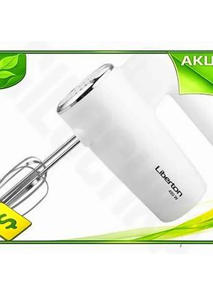 Ve ручной миксер liberton 450w new version 6 скоростей для приготовления теста и кремов венчики и крюк n6w_ver