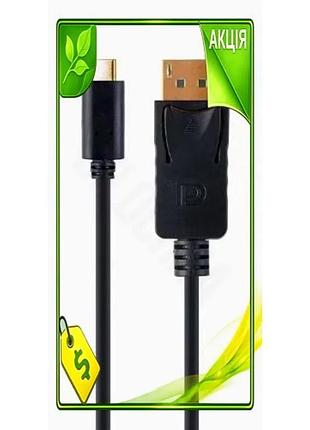 Ve кабель displayport type-c 2 new version м black cablexpert для підключення монітора 4k 60 гц адапте n6w_ver