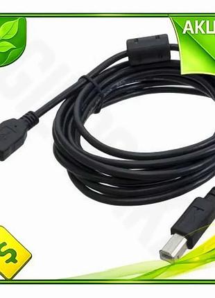 Ve кабель usb 2.0 am new version - usb bm 3 м черный patron для подключения периферии с ферритовым фил n6w_ver