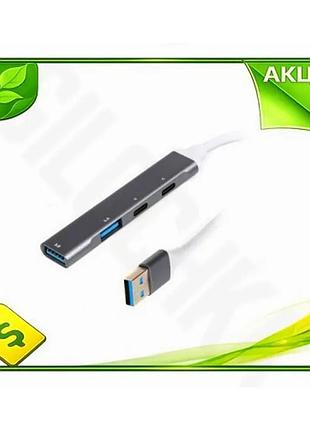 Ve хаб usb maxxter 2xtype-c new version 2.0 1xusb 3.0 1xusb 2.0 серый алюминиевый концентратор для под n6w_ver