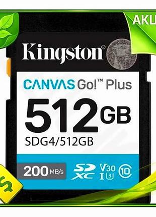 Ve карта пам'яті sdxc 512гб new version kingston canvas go! plus швидка для фото та відео 4k універсал n6w_ver