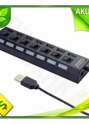 Ve хаб usb gembird 7 new version портов usb 2.0 черный с кабелем 55 см. кнопка выключения с подсветкой n6w_ver
