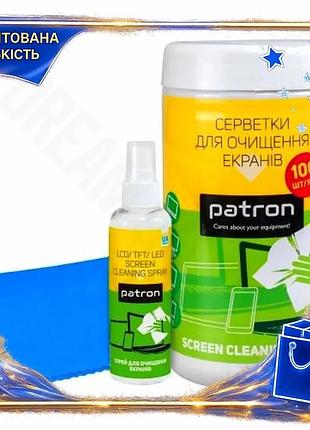 Dm чистящий набор patron спецификация 2.2 для спрей экранов 100 мл салфетки 100 шт микрофибра 20х20 см spe|lz