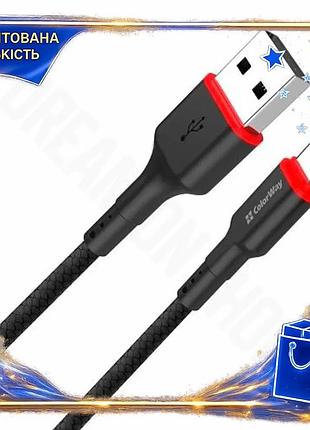 Dm кабель usb type-c специфікація 2.2 1 м colorway чорний для зарядки і синхронізації 2.4a нейлоновий spe|lz