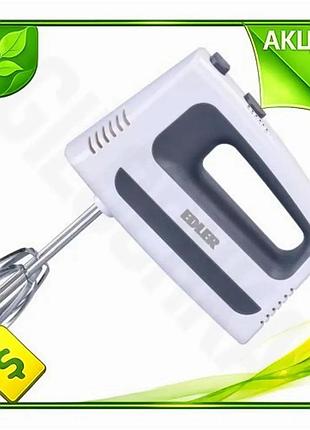 Ve міксер edler 200w ручний new version 5 швидкостей для приготування тіста та кремів вінчик гачки n6w_ver