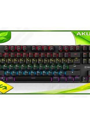 Ve клавіатура real-el механічна grey new version usb rgb підсвічування для геймерів з 87 кнопками і nk n6w_ver