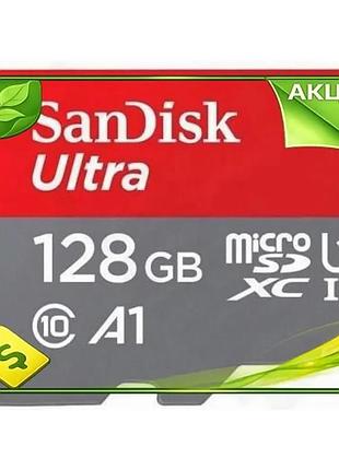 Ve карта пам'яті microsdxc sandisk new version ultra 128гб class10 uhs-i a1 140мб/с для смартфонів пла n6w_ver