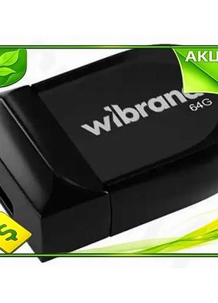 Ve флеш накопитель usb 64гб new version wibrand черный компактный моноблок для хранения данных и файло n6w_ver