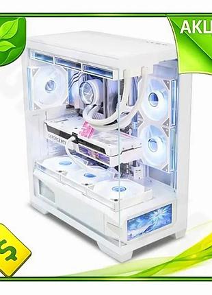 Ve корпус almordor qx25a lcd new version white midi tower для пк с usb-c и стеклянными панелями для иг n6w_ver