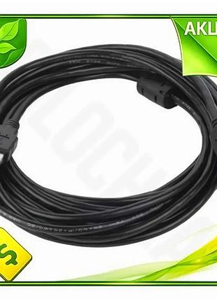 Ve кабель usb 2.0 am new version usb bm 5 м чорний profcable для принтера і комп'ютера з феритовим філ n6w_ver