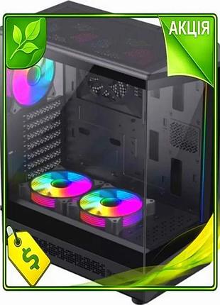 Ve корпус для ігрового пк new version gamemax mid tower чорний з argb вентиляторами для atx micro atx n6w_ver