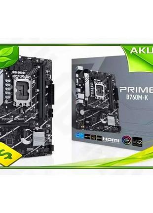 Ve материнська плата asus prime new version b760m-k lga1700 micro atx для ігор та роботи з ddr5 відеок n6w_ver