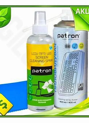 Ve набор для очистки экранов new version patron спрей 250 мл сжатый воздух 400 мл салфетка микрофибра n6w_ver