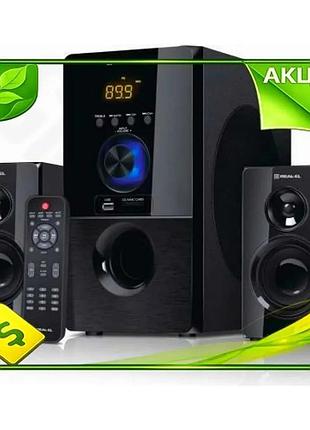 Ve колонки 2.1 real-el потужні new version акустичні системи з bluetooth fm-тюнером usb sd для музики n6w_ver