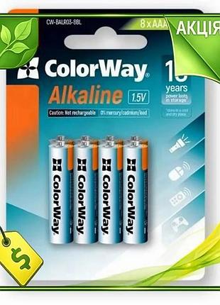 Ve батарейка aaa 8 шт new version щелочная colorway alkaline power 1.5v для электроники источник питан n6w_ver