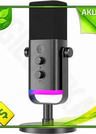 Ve микрофон fifine usb 3,5 new version мм jack xlr черный студийный микрофон для записи с подсветкой 2 n6w_ver