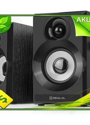 Ve колонки 2.0 real-el s-217 new version black для компьютера акустическая система 2 x 6 вт с управлен n6w_ver