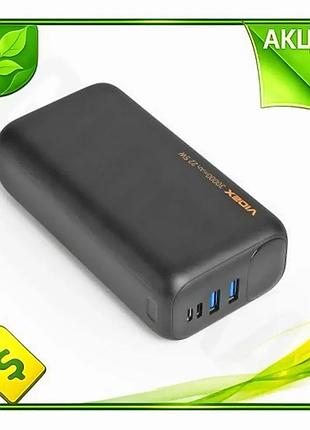 Ve універсальна мобільна батарея 30000mah new version videx чорна повербанк для зарядки телефонів і пл n6w_ver