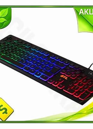 Ve клавиатура gtl gaming мембранная new version черная с rgb подсветкой для компьютера игровая проводн n6w_ver