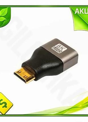 Ve перехідник minihdmi (m) - new version hdmi (f) cablexpert чорний 8k для підключення до телевізора м n6w_ver
