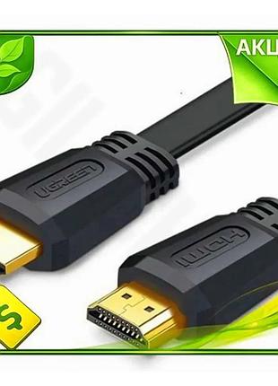 Ve кабель hdmi 1.5 м new version ugreen v2.0 для телевізора монітора 4k 60 гц чорний відеокабель n6w_ver