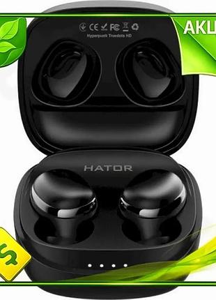 Ve навушники hator bluetooth 5.3 new version бездротові чорні для смартфона з мікрофоном tws з ipx4 за n6w_ver