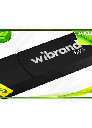 Ve флеш накопитель usb 64гб new version wibrand черный usb 2.0 для хранения данных портативный накопит n6w_ver