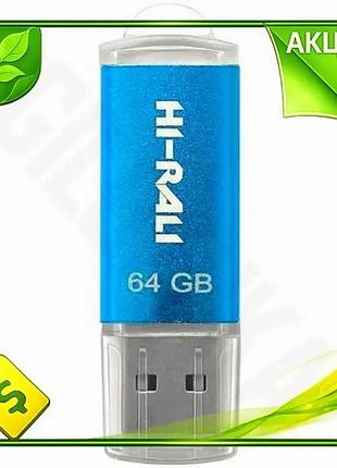 Ve флеш накопитель usb 64гб new version hi-rali rocket синий usb 3.0 для хранения данных портативный н n6w_ver