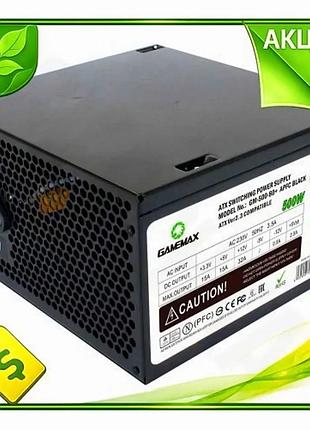 Ve блок питания 500 вт new version gamemax для пк 80 plus apfc черный atx с активной коррекцией мощнос n6w_ver