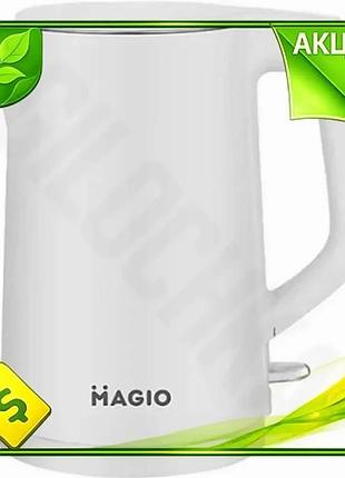 Ve электрочайник magio 1500 вт new version 1,7 л двойные стенки для дома безопасный быстрый кипяток ча n6w_ver