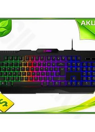 Ve клавиатура msi мембранная rgb new version подсветка для игр и работы проводная usb 1.5 м черная n6w_ver
