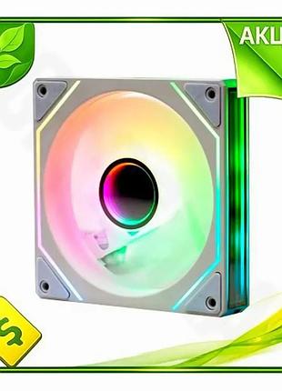 Ve вентилятор 120 мм gtl new version white argb для корпусу активне охолодження 800-1800 об/хв низький n6w_ver