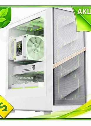 Ve корпус gamemax mid tower new version white для microatx mini-itx з argb хабом бічна панель зі скла n6w_ver