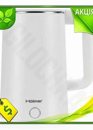 Ve электрочайник holmer 1500 вт new version 1.8 л с двойными стенками для чая. n6w_ver