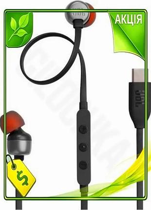 Ve навушники jbl з usb new version type-c чорні вакуумні з мікрофоном для смартфона потужний звук pure n6w_ver