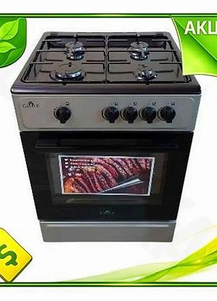 Ve газовая плита castle cg-50g new version серый 4 конфорки газовая духовка поворотные переключатели к n6w_ver