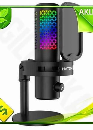 Ve мікрофон hator dreamcast x new version black bluetooth 5.4 кардіоїдний мікрофон з rgb підсвічування n6w_ver
