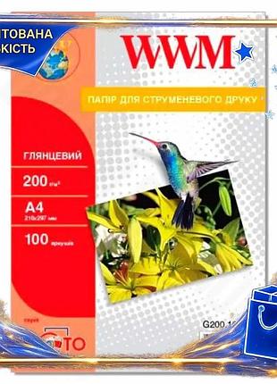 Dm фотобумага wwm глянцевая спецификация 2.2 a4 200 г/м2 100 л для печати фотографий фото бумага для ц spe|lz