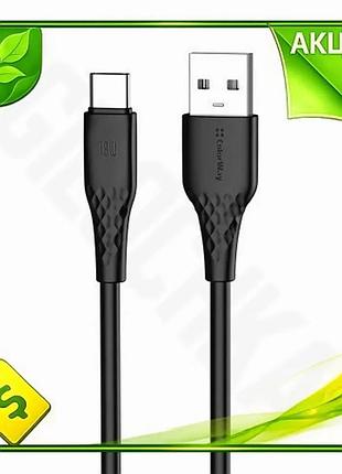 Ve кабель usb type-c 2 new version м colorway чорний для синхронізації і живлення 3a зарядний кабель n6w_ver