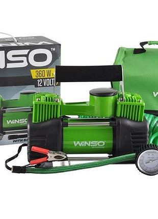 Компресор два циліндри "winso" 125000 12v 360вт 85л 10атм 30а з дефлятором nai