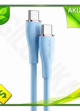 Ve кабель type-c type-c 1,5 new version м vention синий для зарядки и передачи данных 100 вт 5a n6w_ver