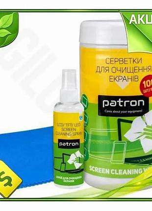 Ve чистящий набор patron для new version спрей экранов 100 мл салфетки 100 шт микрофибра 20х20 см для n6w_ver