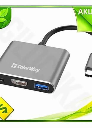 Ve usb colorway 3 в new version 1 серый type-c 3.0 hdmi 4k для ноутбука зарядное устройство для usb 3. n6w_ver