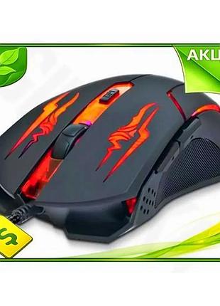 Ve миша real-el gaming usb new version оптична 2400 dpi дротова чорна для комп'ютера ігрова мишка з le n6w_ver