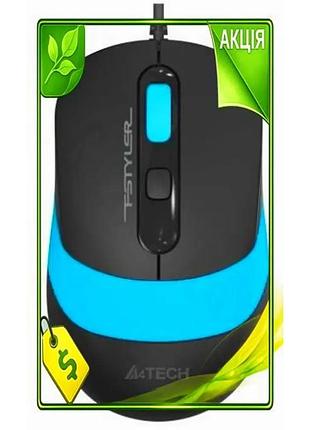 Ve миша a4tech fstyler 1600dpi new version безшумна оптична дротова usb для роботи чорна синя n6w_ver