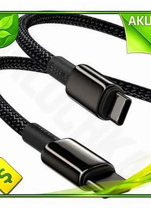 Ve кабель type-c 2 м new version baseus tungsten 100 вт 5a чорний для зарядки і синхронізації usb-c ка n6w_ver