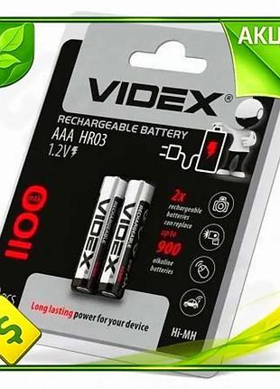 Ve акумулятор aaa 1100mah videx new version ni-mn для пультів дистанційного керування батарейки 2 шт n6w_ver