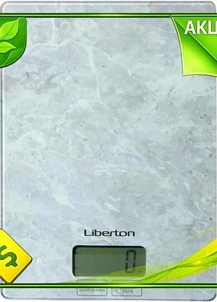 Ve кухонні ваги liberton електронні new version до 8 кг grey з дисплеєм тарокомпенсацією і автовідключ n6w_ver