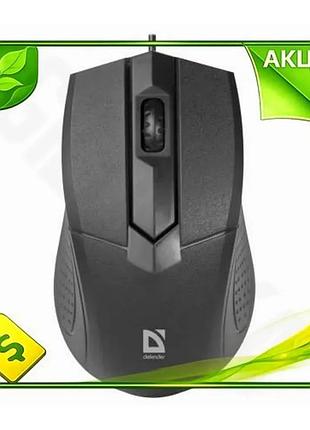 Ve миша defender оптична дротова new version usb 1000 dpi чорна для комп'ютера офісна миша 3 кнопки n6w_ver