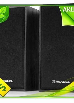 Ve колонки 2.0 real-el чорні new version usb mini-jack 3,5 мм для комп'ютера та ноутбука акустичні n6w_ver